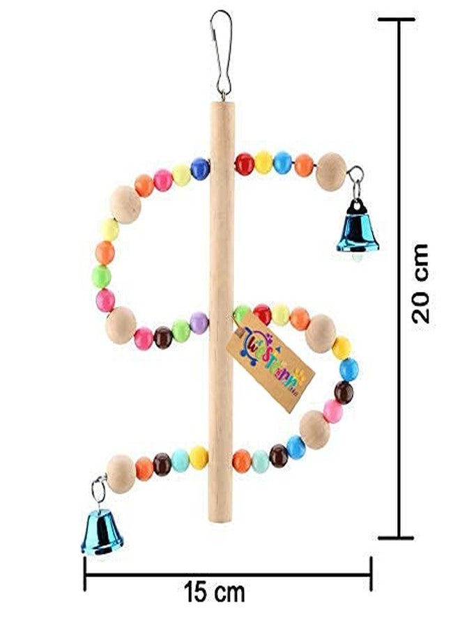 Western Era Playful Natural Wood Bead Swing Toy for Birds (Pack of 2) - Image 4